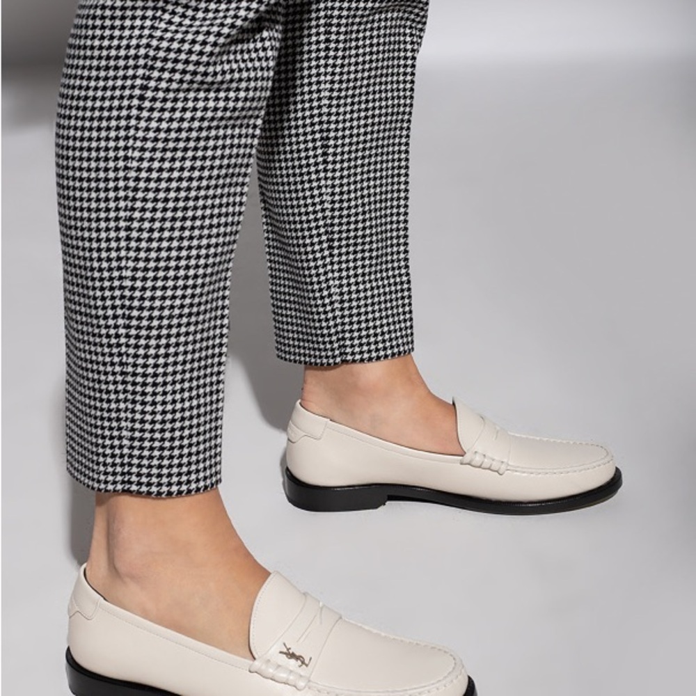 Saint Laurent black & white houndstooth slim fit wool pants - size 4 (36) - Picture 3 of 10